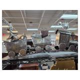 Large Metal Decorative Train with Holiday Theme