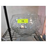 Clear Glass Bowl with Embossed Grape Design
