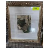 Framed Tom Caldwell Signed Architectural Artwork