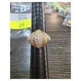 18K HGE Gold-Plated Ring with Clear Stones