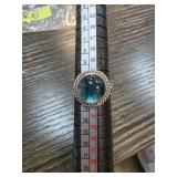 Sterling Silver Ring With Blue Cabochon Stone