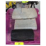 Three Rhinestone Clutch Handbags