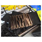 Black Belt Featuring Moschino Gold-Tone Logo Buckl
