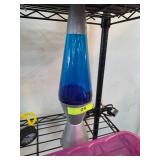 Blue Lava Lamp with Silver Base