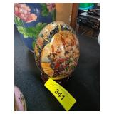 Hand-Painted Satsuma-Style Egg on Stand