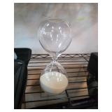 Clear Glass Hourglass Timer with White Sand