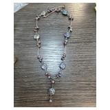 Sterling Silver Necklace with Glass Bead Accents