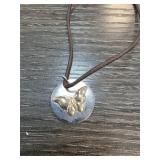 Sterling Silver Butterfly Pendant on Leather Cord