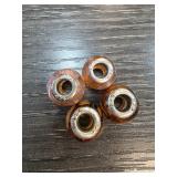 Four Sterling Silver Glass Beads
