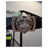 Genovese Italy Leather Belt with Tiger Buckle