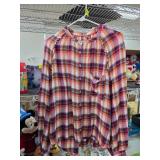 Plaid Long-Sleeve Blouse by Cloth & Stone, Size L