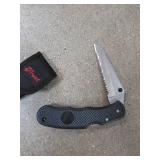 Gerber Folding Serrated Knife with Black Handle