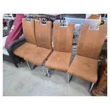 5 Upholstered Chairs with Chrome Base