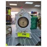 Porcelain Mantel Clock with Floral Design