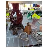 Decorative Home Accent Lot with Vase, Bell, Clock,