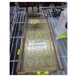 Rectangular Brass and Glass Decorative Tray