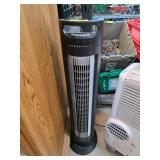Living Solutions Black Tower Fan with Oscillation
