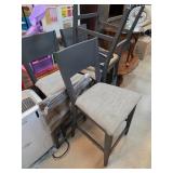 Gray Wooden Chairs with Upholstered Seats