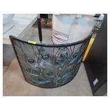 Peacock Design Metal Fireplace Screen