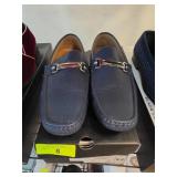 Menï¿½s Blue Leather Loafers with Bit Detail