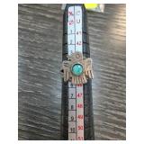 Sterling Silver Thunderbird Ring with Turquoise De