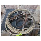 Rope Lasso With Leather Horse Tack Set
