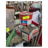 4 Vintage Metal Powder Tins with Partial Contents