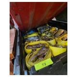 Yellow Ratchet Straps in Storage Bin