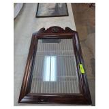 Ethan Allen Wooden Wall Mirror with Eagle Detail