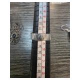 Sterling Silver Ring with Centered Design Element