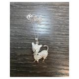 Sterling Silver Cat Pendant Necklace With Chain