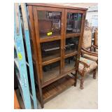 Wooden Display Cabinet With Glass Doors and Shelve