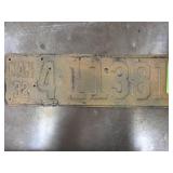Kansas 1932 License Plate with Raised Numbers
