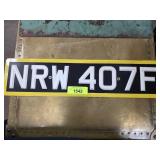 1970s UK Export License Plate NRW 407F