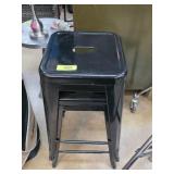 2 Black Metal Stackable Stools