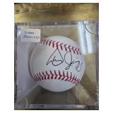 Dan Jennings Signed Baseball in Display Case