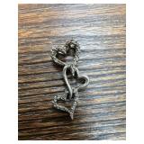 Sterling Silver Triple Heart Pendant with CZ Accen