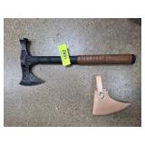 Tomahawk with Leather Sheath and Grip Handle