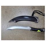 Curved Blade Knife with Black Sheath