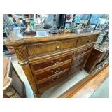 Wooden Dresser With Mirror and Matching Nightstand