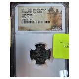 1474-1504 Spain Blanca Coin of Ferdinand V and Isa