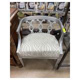 Silver Accent Chair with Geometric Upholstery