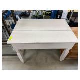 White Painted Wooden Table with Turned Legs