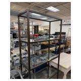 Metal and Glass Display Shelf Unit