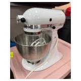 White KitchenAid Classic Stand Mixer with Bowl