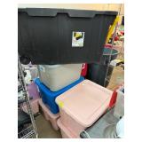 Plastic Storage Bins in Assorted Colors