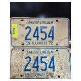 1972 Illinois License Plates