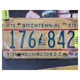 1976 Washington D.C. Bicentennial License Plate