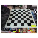 Glass Chessboard with Black and White Squares