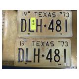 1973 Texas License Plates